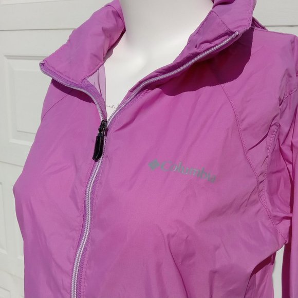 Columbia Windbreaker Hoodie Jacket womens size S Small Zip-up basic outerwear - Picture 7 of 10